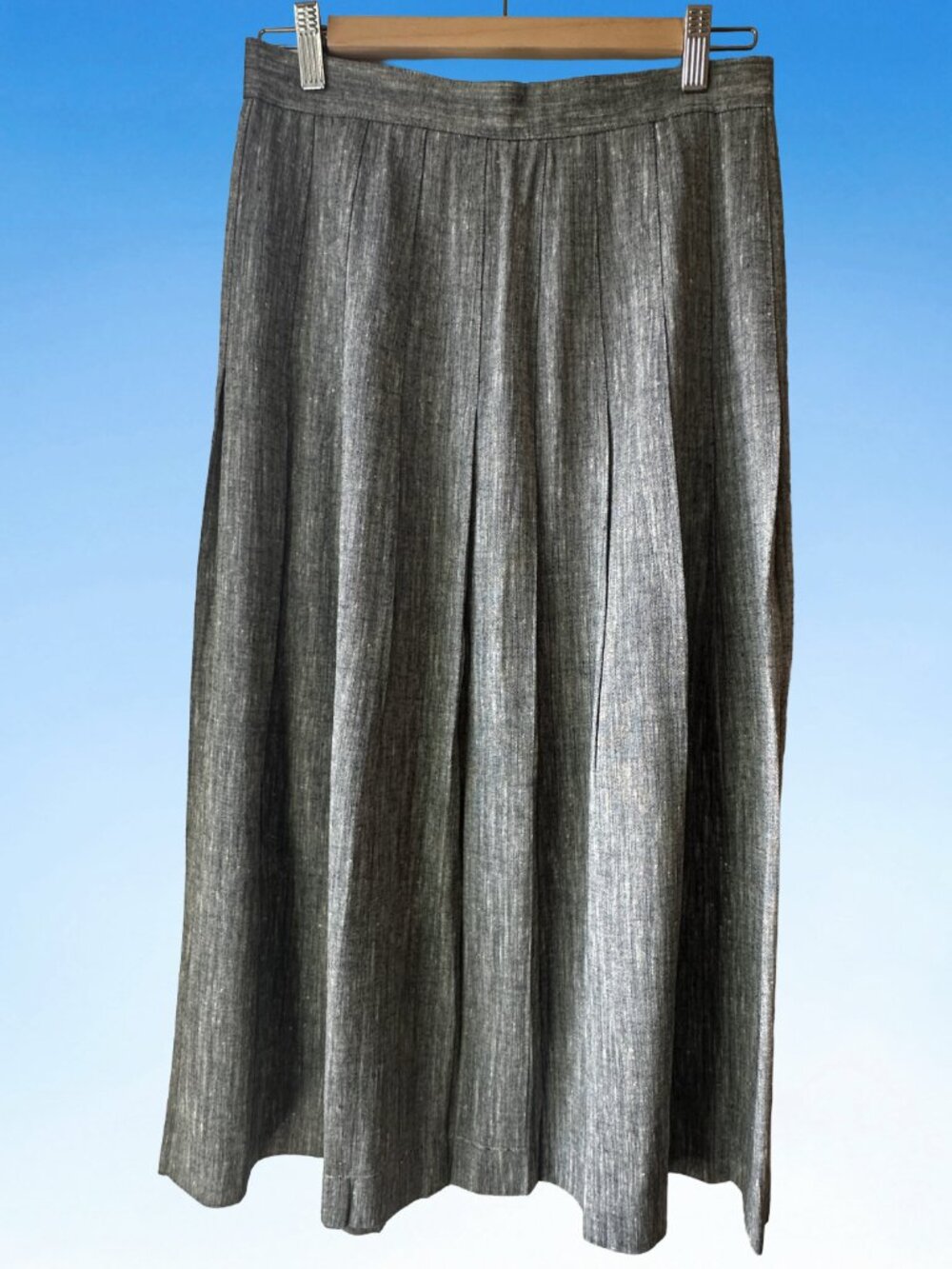 Vtg Lightweight Pleated Midi Skirt, Sz S